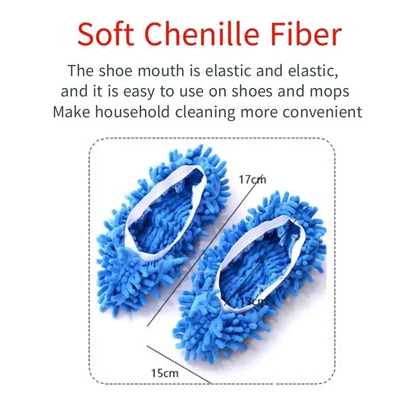 Chenille Microfiber Floor Mop Cleaning Slippers – 1 Pair
