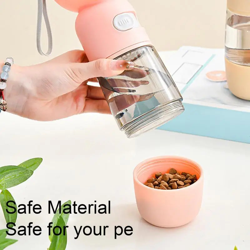 Leak-Proof Dog Travel Water Bottle with Food Container