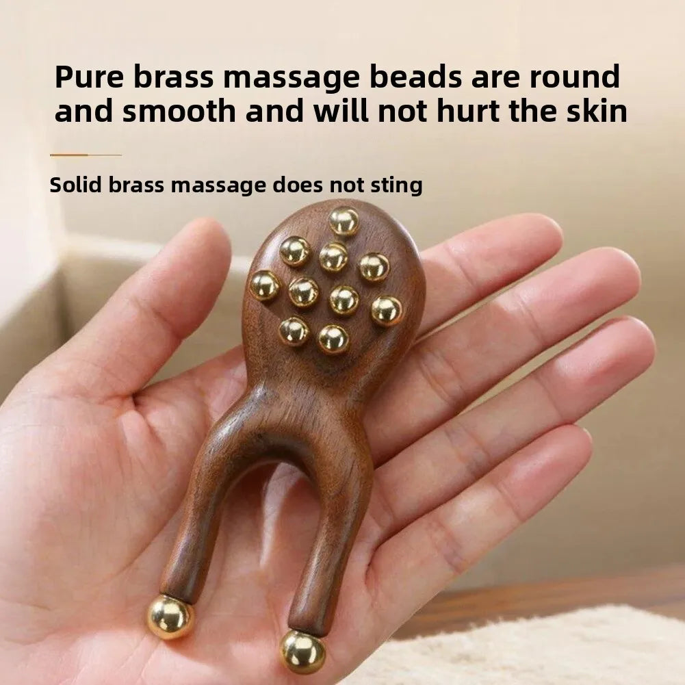 Wooden Brass Facial Massager | Face Lifting & Skin Tightening
