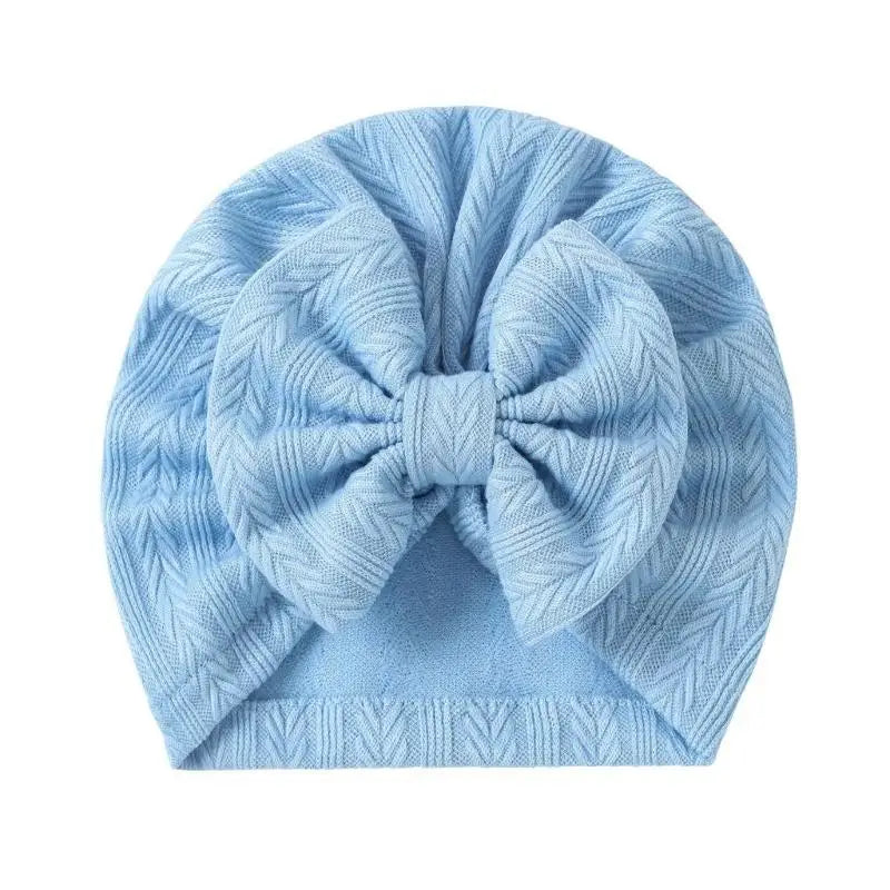 Bowknot Baby Bonnet Hat | Soft Cotton, Fits 0–24 Months Baby Bonnet Hat Peaceful Pleasures Health and Wellness for Sky Blue China Mainland