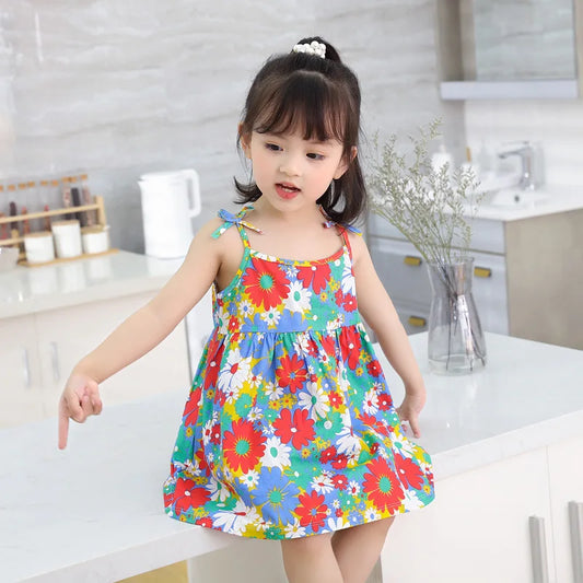 Girls Summer Floral Cotton Princess Dress | Ages 2–7 Girls Summer Dress Peaceful Pleasures Health and Wellness