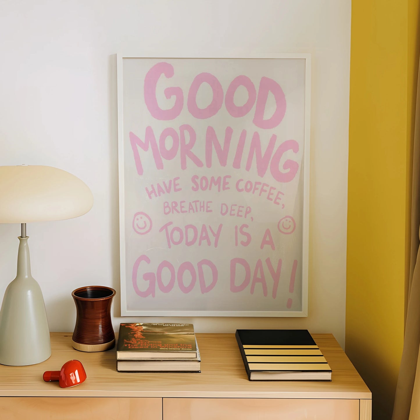 Pink Minimalist Canvas Wall Art Print | Living Room Decor