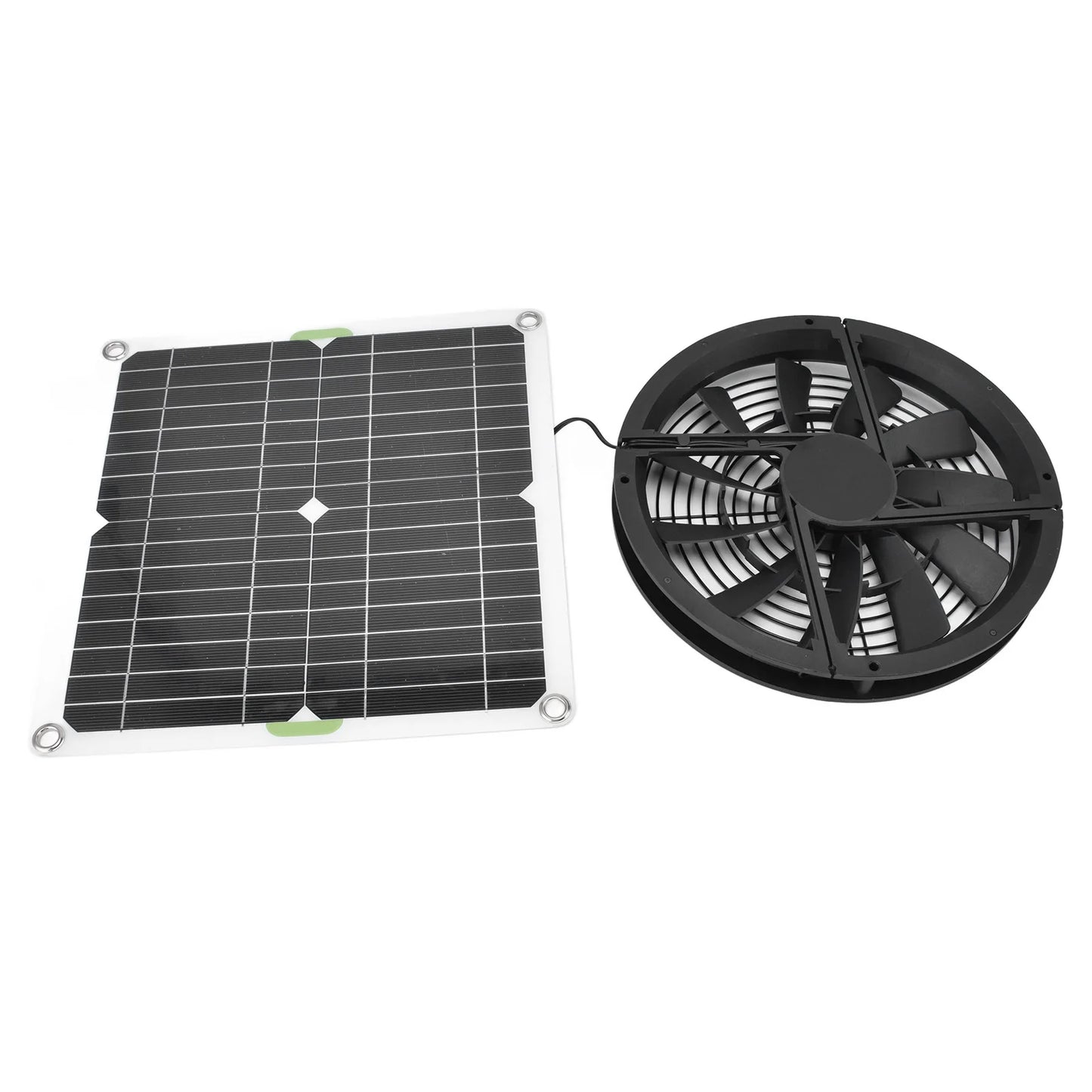 Solar Panel Fan 100W Waterproof Round Ventilation Case Exhaust