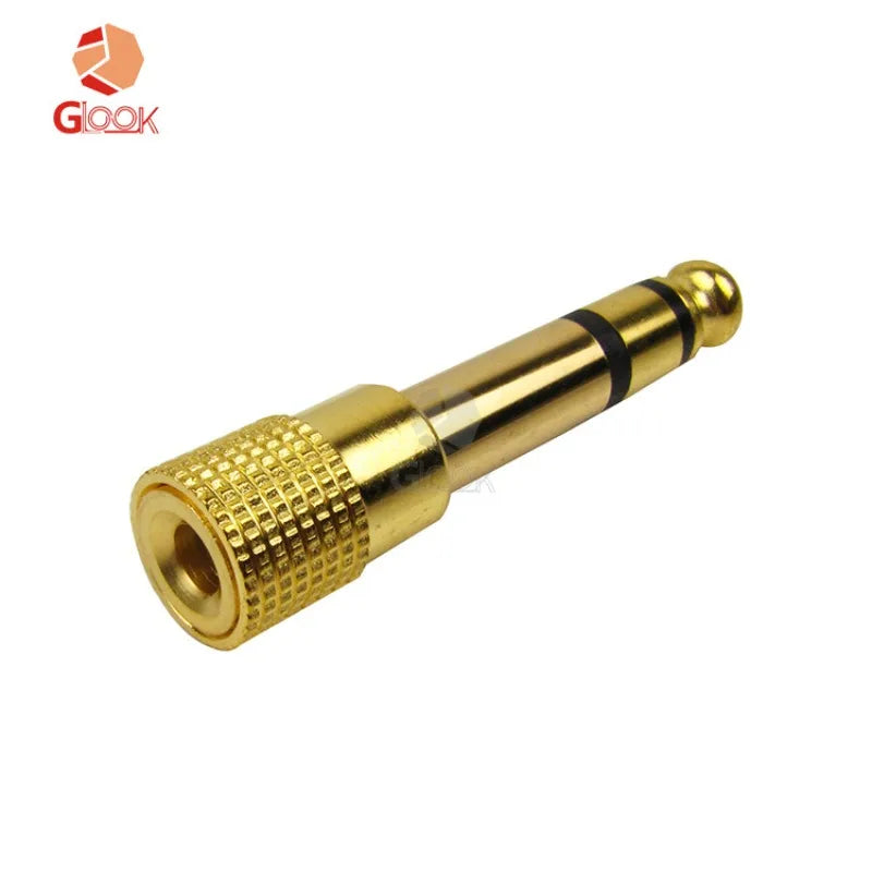 Electric Guitar Adapter Plug 3 5 Female 6 Male Gold-plated