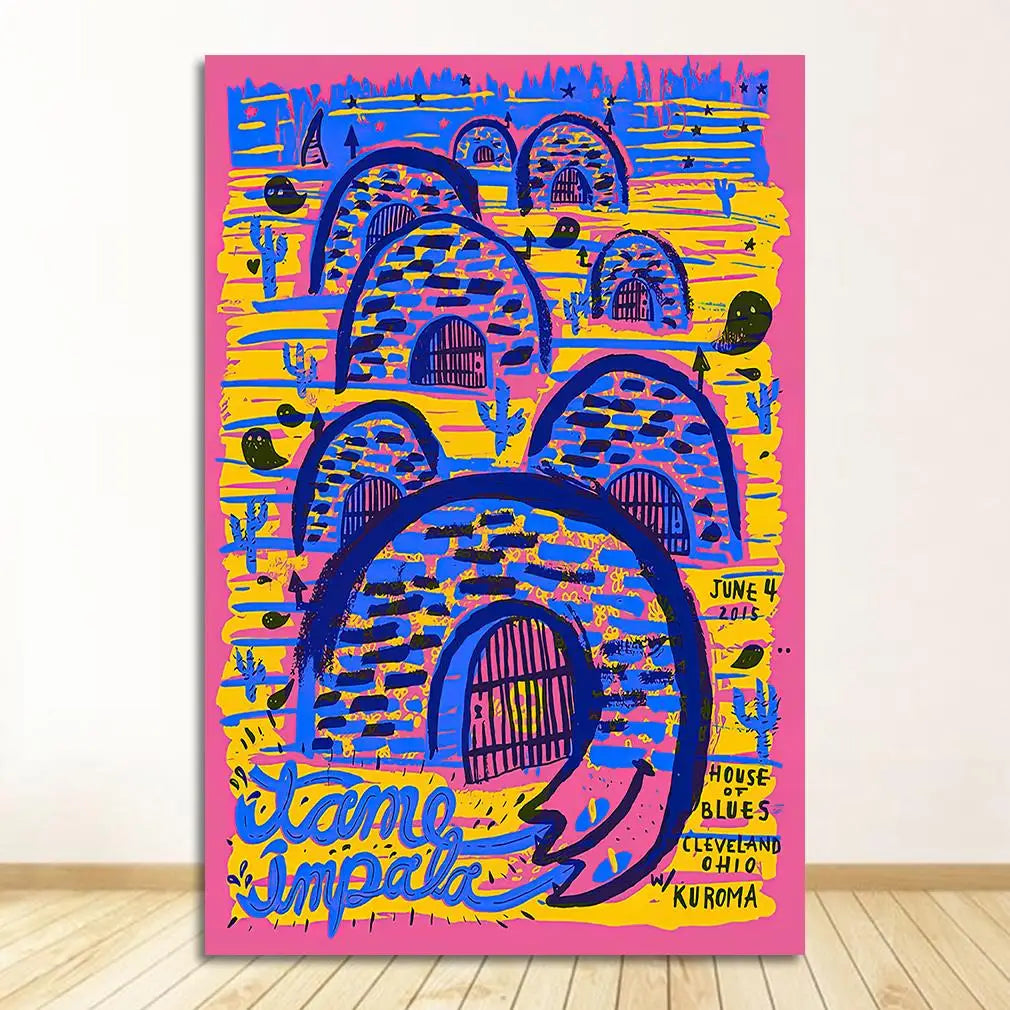 And Prints Rock Music Band Tour Art Canvas Painting Wall Pictures For Living Room Home Decor New Tame Impala Psychedelic Poster Peaceful Pleasures Health and Wellness 2714-10 50x70cm Unframed