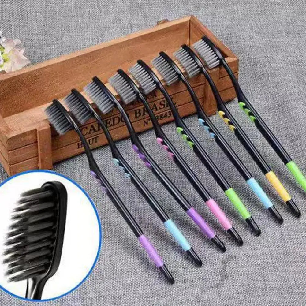 10-Pack Bamboo Charcoal Soft Toothbrush Set – Gum Care
