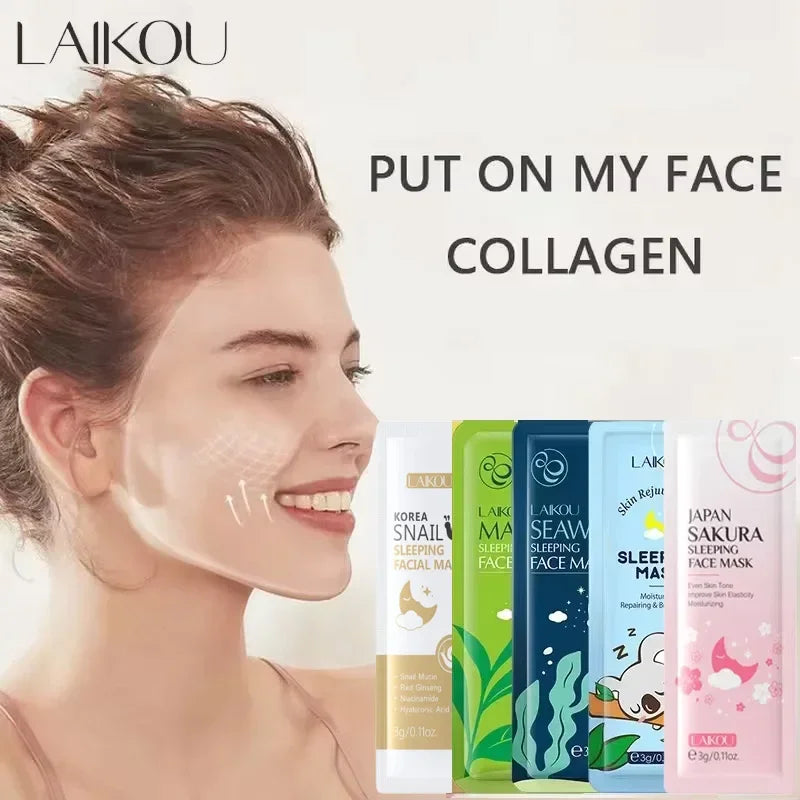 LAIKOU Sleeping Face Mask – Hydrating & Nourishing 5pk Peaceful Pleasures Health and Wellness
