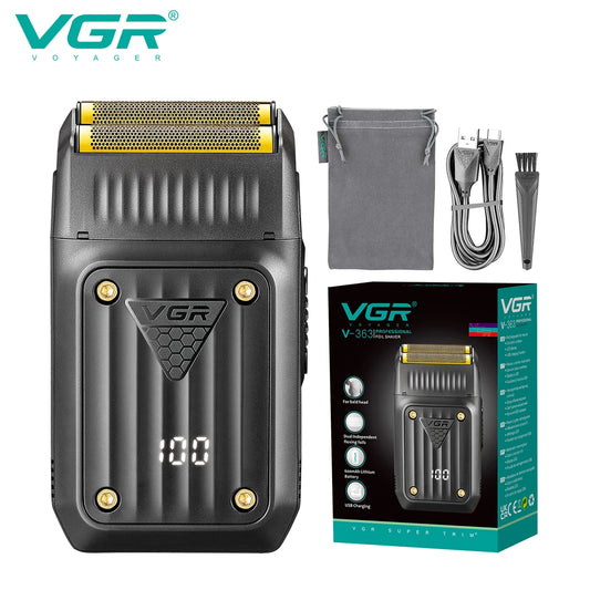 VGR 363 Razor Electric Shaver Professional Hair Trimmer Rechargeable Shaving Barber Beard Trimmer Foil Hair Shaver for Men Peaceful Pleasures Health and Wellness 363 usb