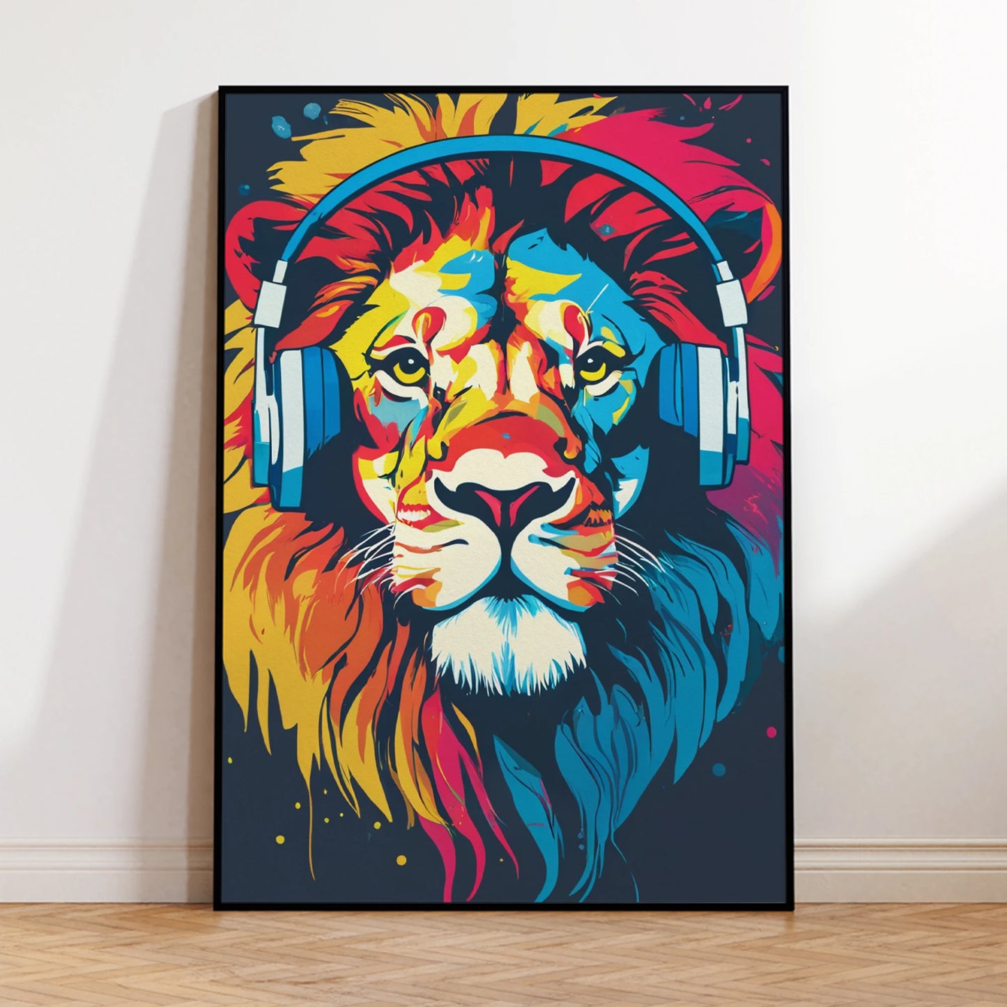 Graffiti Animal Canvas Wall Art | Orangutan Lion Dog Print