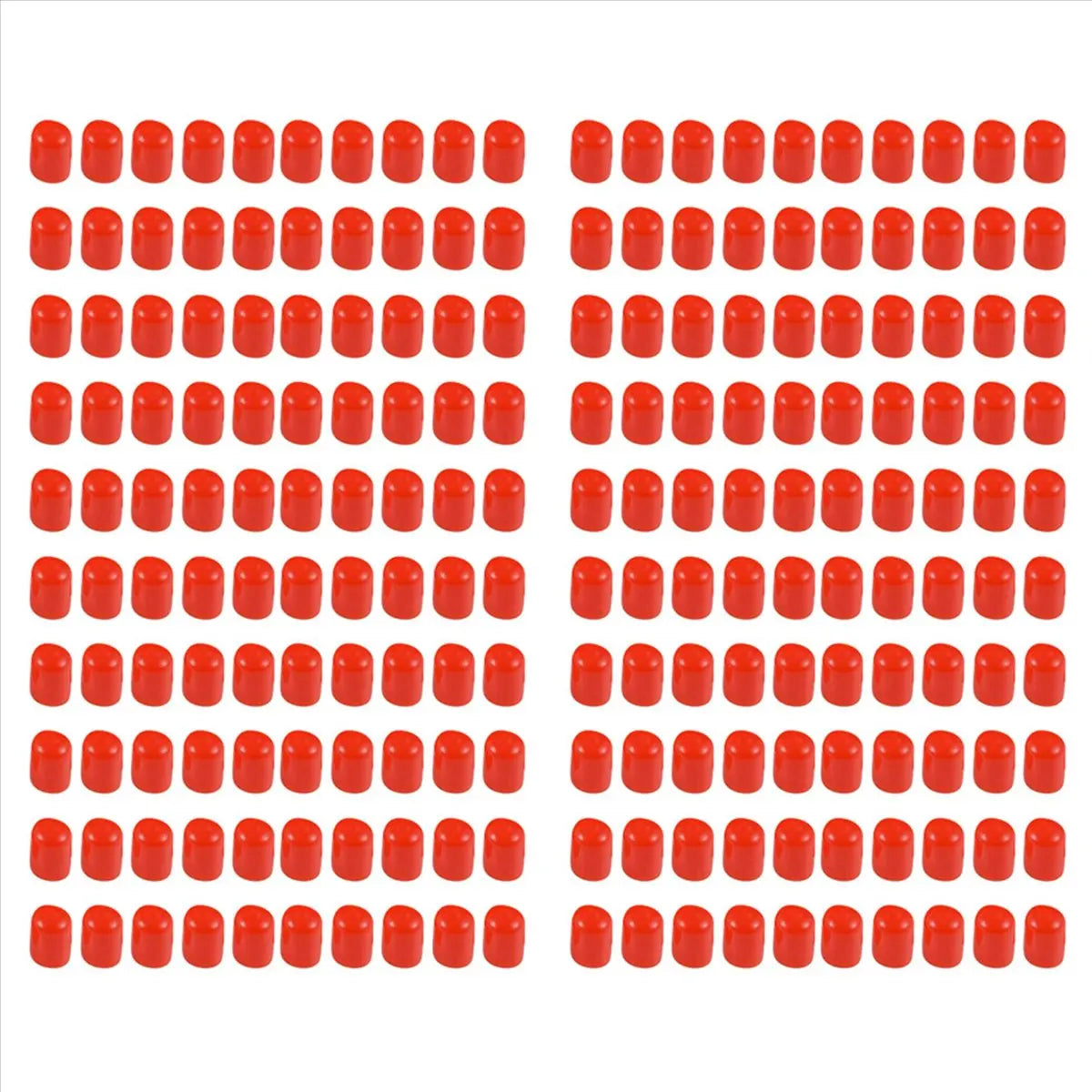 A36T-200Pcs Rubber End Caps 12Mm ID PVC Round Tube Bolt Cap Cover Screw Thread Protectors Red Peaceful Pleasures Health and Wellness