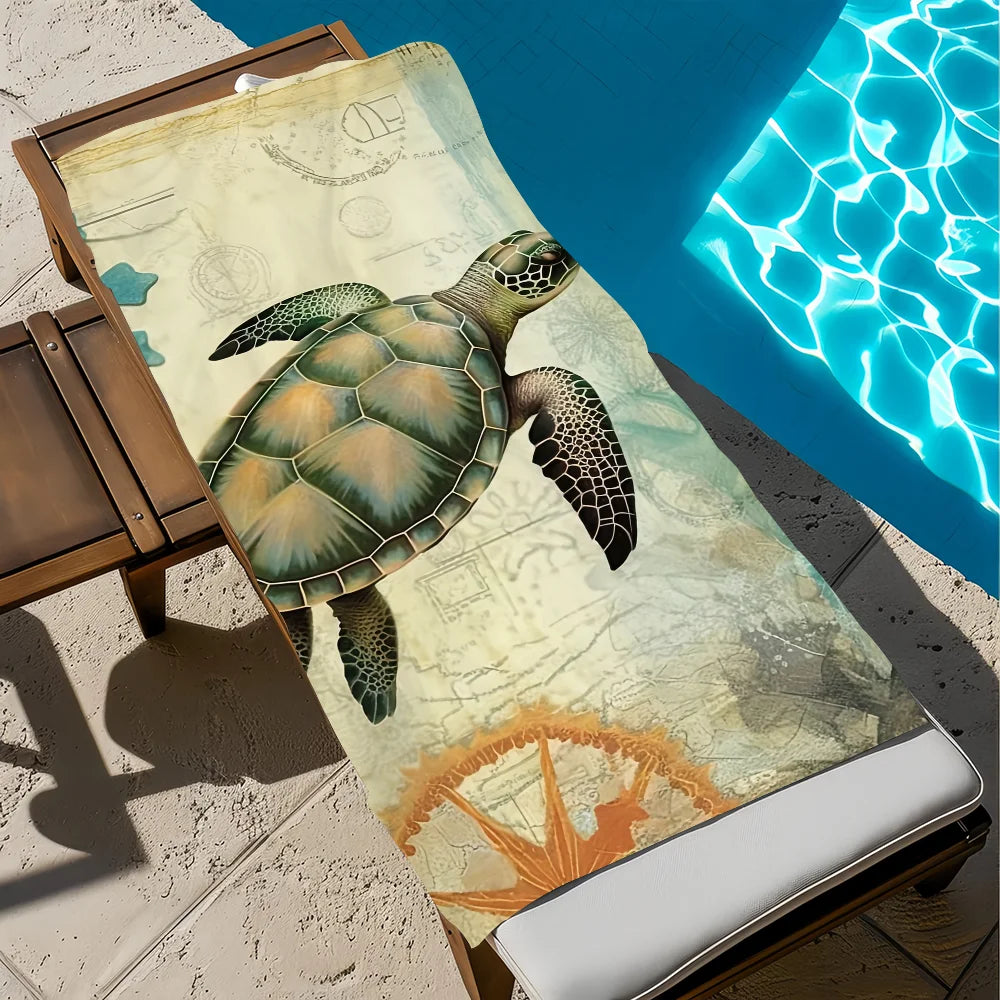 Sea Turtle Quick-Dry Beach Towel | Soft Pool & Travel Towel Quick-Dry Beach Towel Peaceful Pleasures Health and Wellness z3 STJ150x200CM