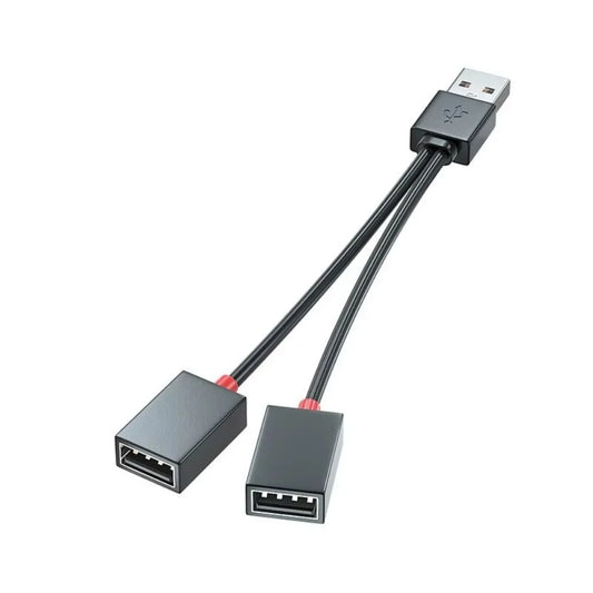 2-in-1 USB Hub Splitter – Dual Port Charging Adapter USB Splitter Adapter Peaceful Pleasures Health and Wellness black