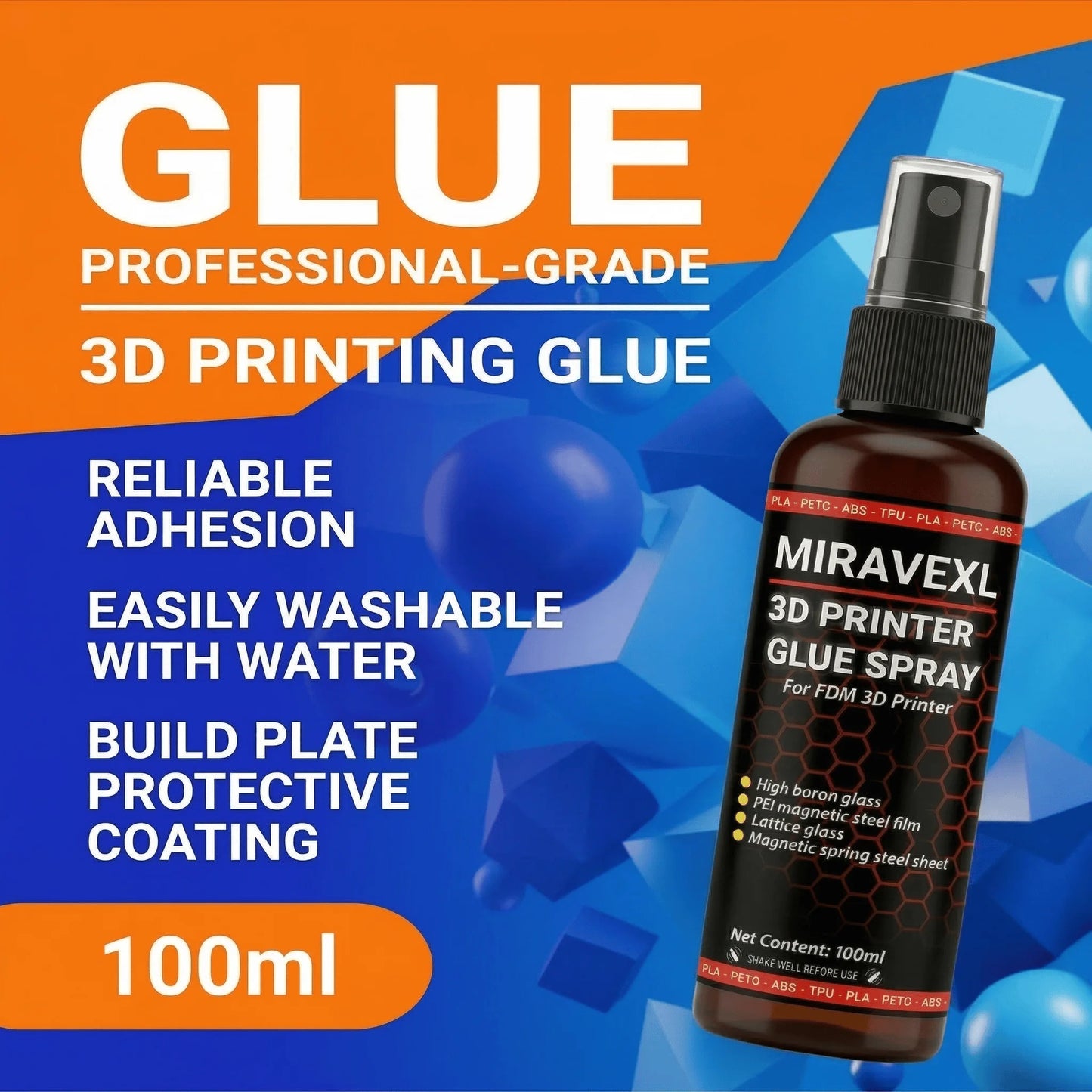 3D Printer Bed Adhesive Spray Strong Glue Anti-Warping Reduces Lift PLA ABS PETG TPU Filament Build Plate Printing Accessories Peaceful Pleasures Health and Wellness