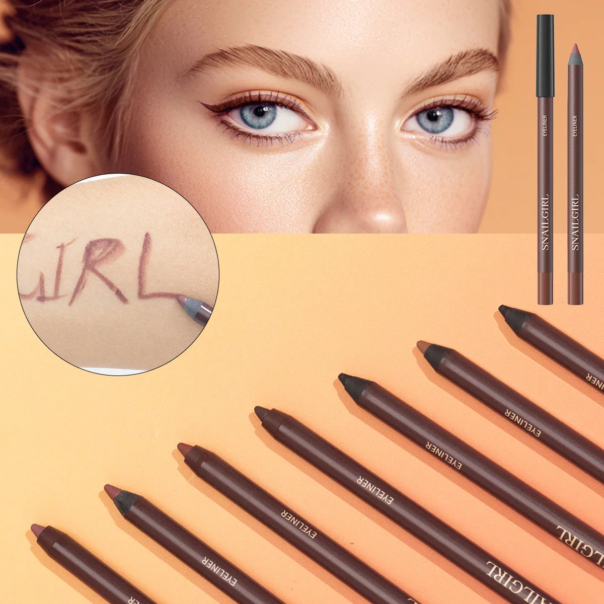 SNAILGIRL Waterproof Gel Eyeliner Pencil – Matte Quick Dry