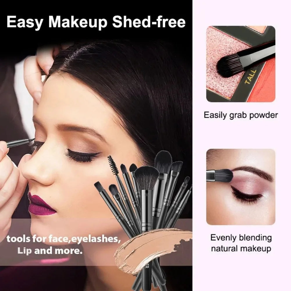 18-Piece Synthetic Kabuki Makeup Brush Set | Foundation & Eye