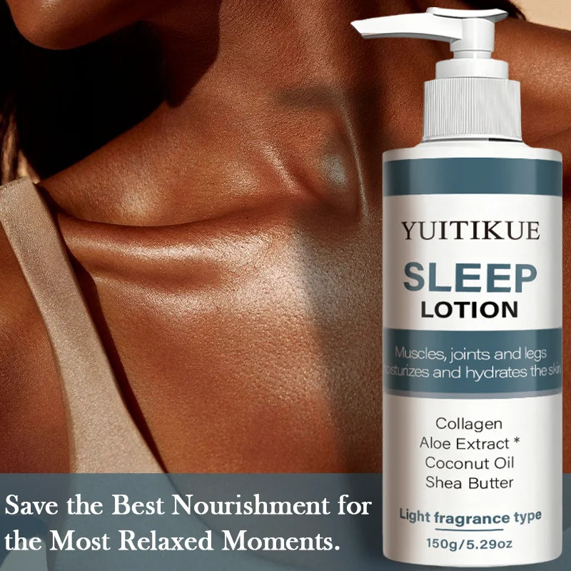 Yuitikue Sleep Lotion, 150g Light Fragrance Body Lotion with Collagen & Aloe for Muscle, Joint & Leg Care, Moisturizing Peaceful Pleasures Health and Wellness
