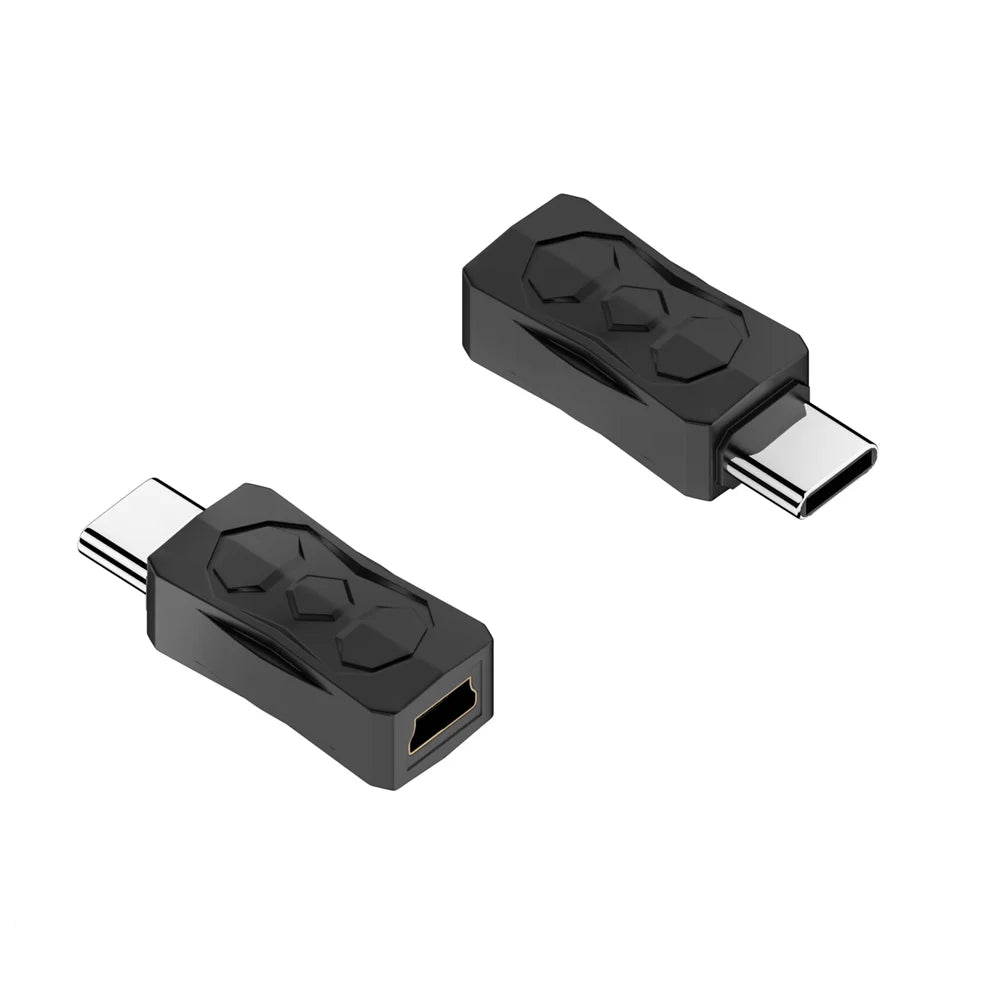 Mini USB 2.0 to Micro Type C Adapter Male To Female Charging Data Transmission 480Mbps Converter For Mobile Phone Camera Tablet Peaceful Pleasures Health and Wellness mini usb to Type C M 2 PCS