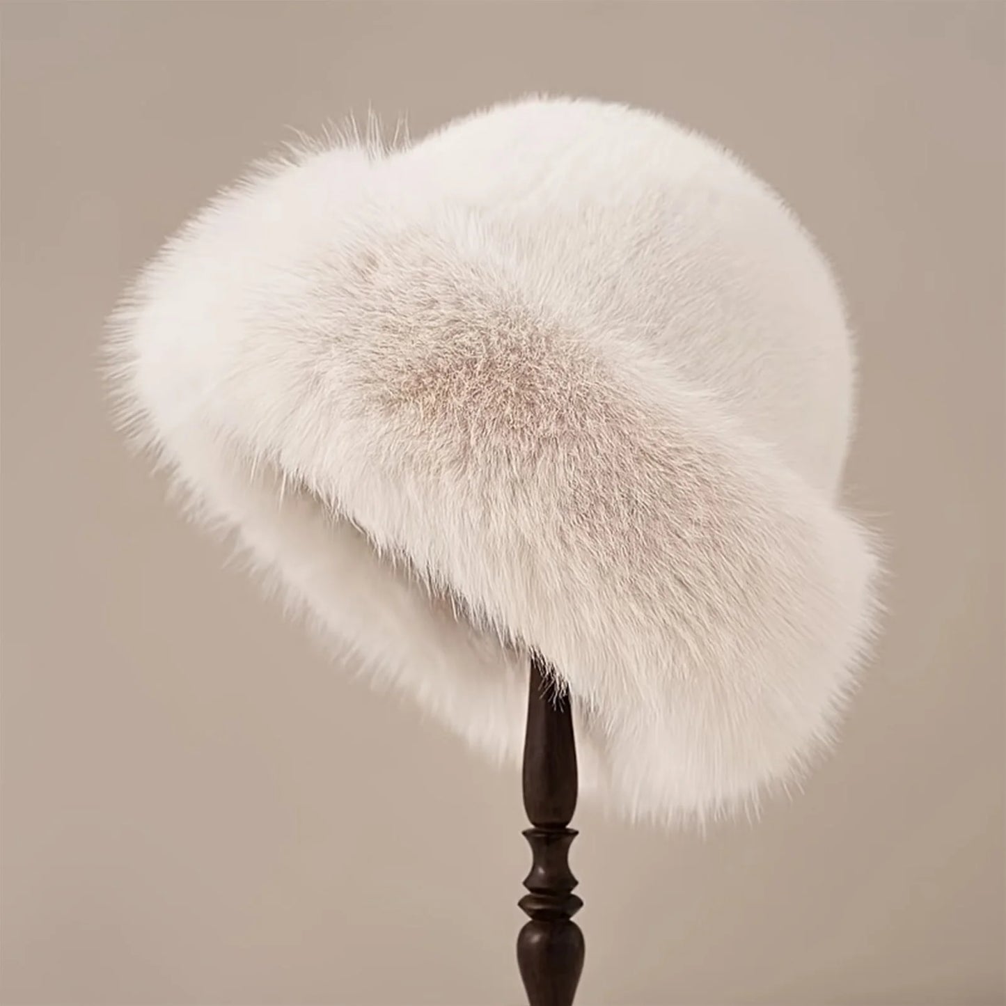 Thicken Plush Warm Fur Hat Fluffy Beanie Warm Thick Hat Mongolian Caps for Casual Trips Sports Skiing Peaceful Pleasures Health and Wellness