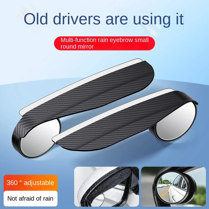 Universal Car Rearview Rain Eyebrow Blind Spot Mirror Small Round Mirror 360 Degrees Parking Auxiliary Mirror Shield Accessories Peaceful Pleasures Health and Wellness