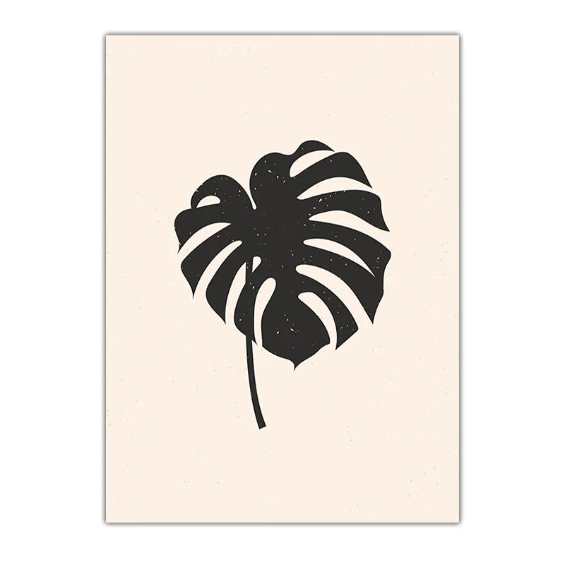 Minimalist Plant Wall Art, Black White Monstera Leaf Canvas Painting, Botanical Poster Print for Bedroom Living Room Wall Decor Peaceful Pleasures Health and Wellness 02 40x60cm No Frame China Mainland