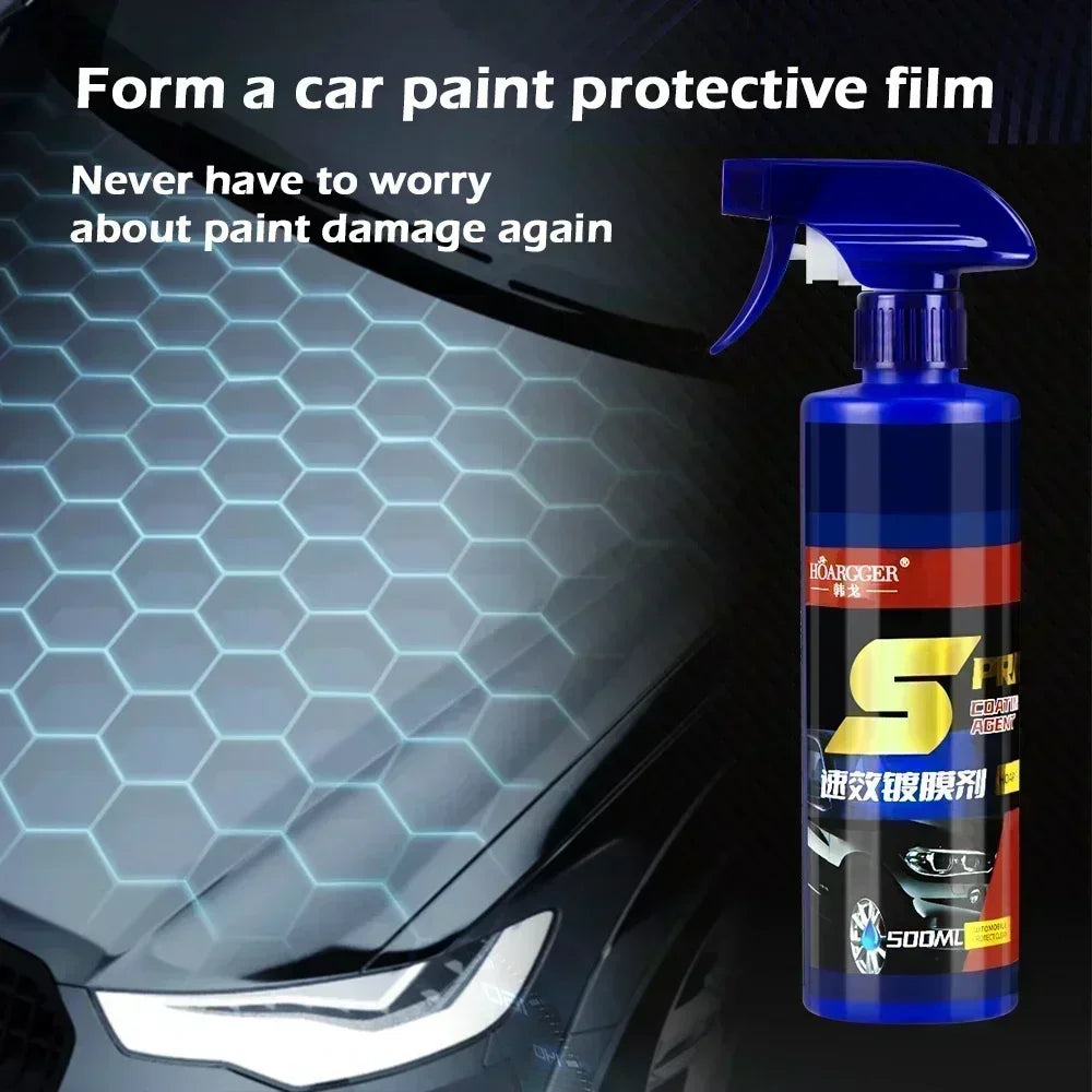 500ml 3 In 1 Car Paint Repair Ceramic Coating Spray Quick Nano-coating Spray Wax Automotive Hydrophobic Polish Paint Cleaner Peaceful Pleasures Health and Wellness