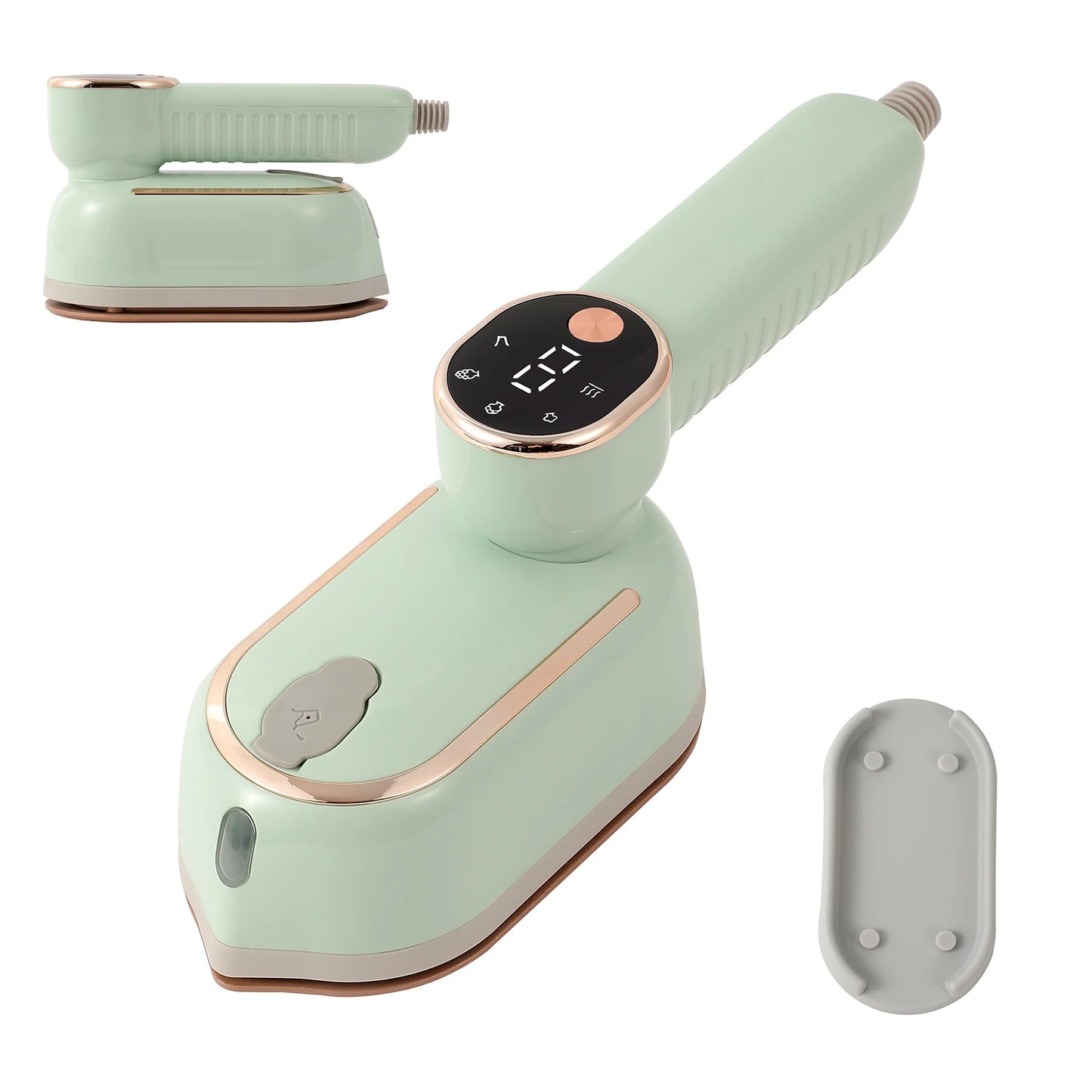 Handheld Portable Mini Steam Iron with Four Temperature Control High-Power Rotating Ironing Machine for Fabric Care Peaceful Pleasures Health and Wellness green EU