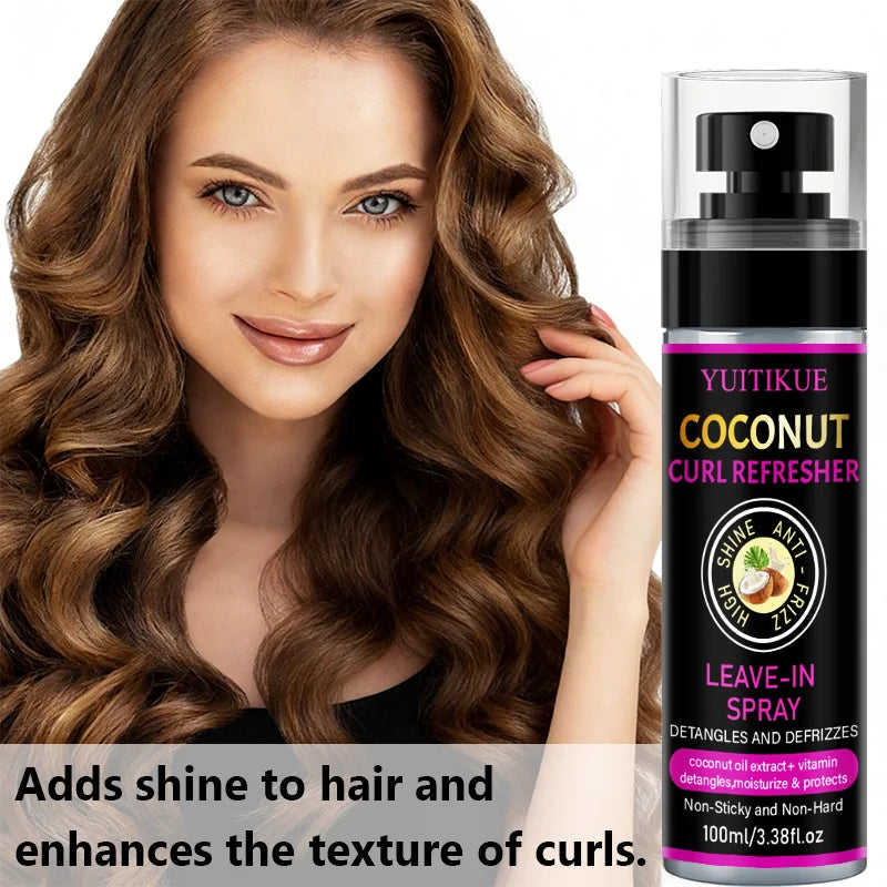 YUITIKUE Coconut Curl Refresher Spray | Leave-In Detangler