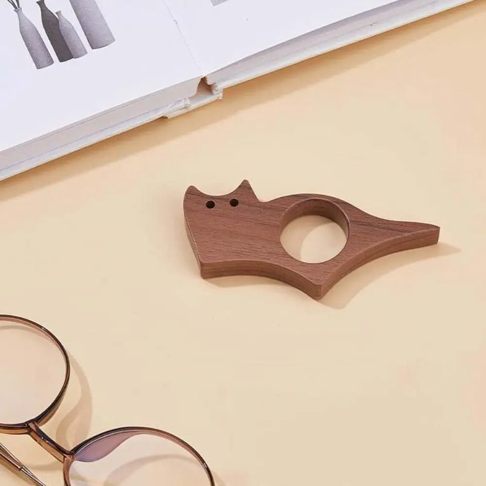 Anti-Slip Wooden Thumb Bookmark Cat Shape Pet Design Book Page Holder Dog Shape Handmade Reading Thumb Tools School Supplies Peaceful Pleasures Health and Wellness