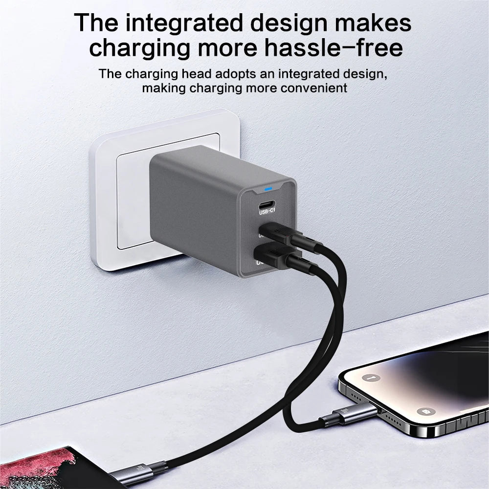 120W 3-Port USB-C Fast Charger for iPhone Samsung Tablet