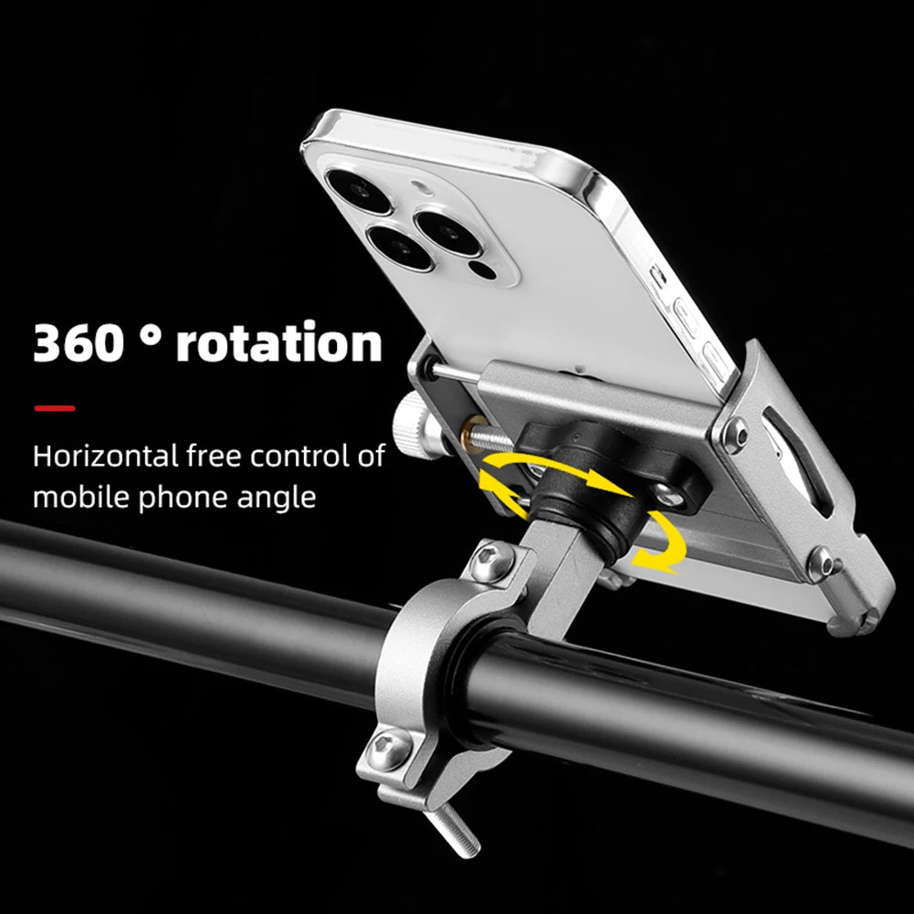 Bicycle Phone Holder 360° Rotation Aluminum Alloy MTB Bike Phone GPS Bracket Scooter Motorcycle Handlebar Mount Cell Phone Stand Peaceful Pleasures Health and Wellness