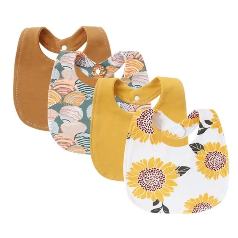 Baby Bandana Bibs 4-Pack | Soft Cotton Drool & Teething Bibs