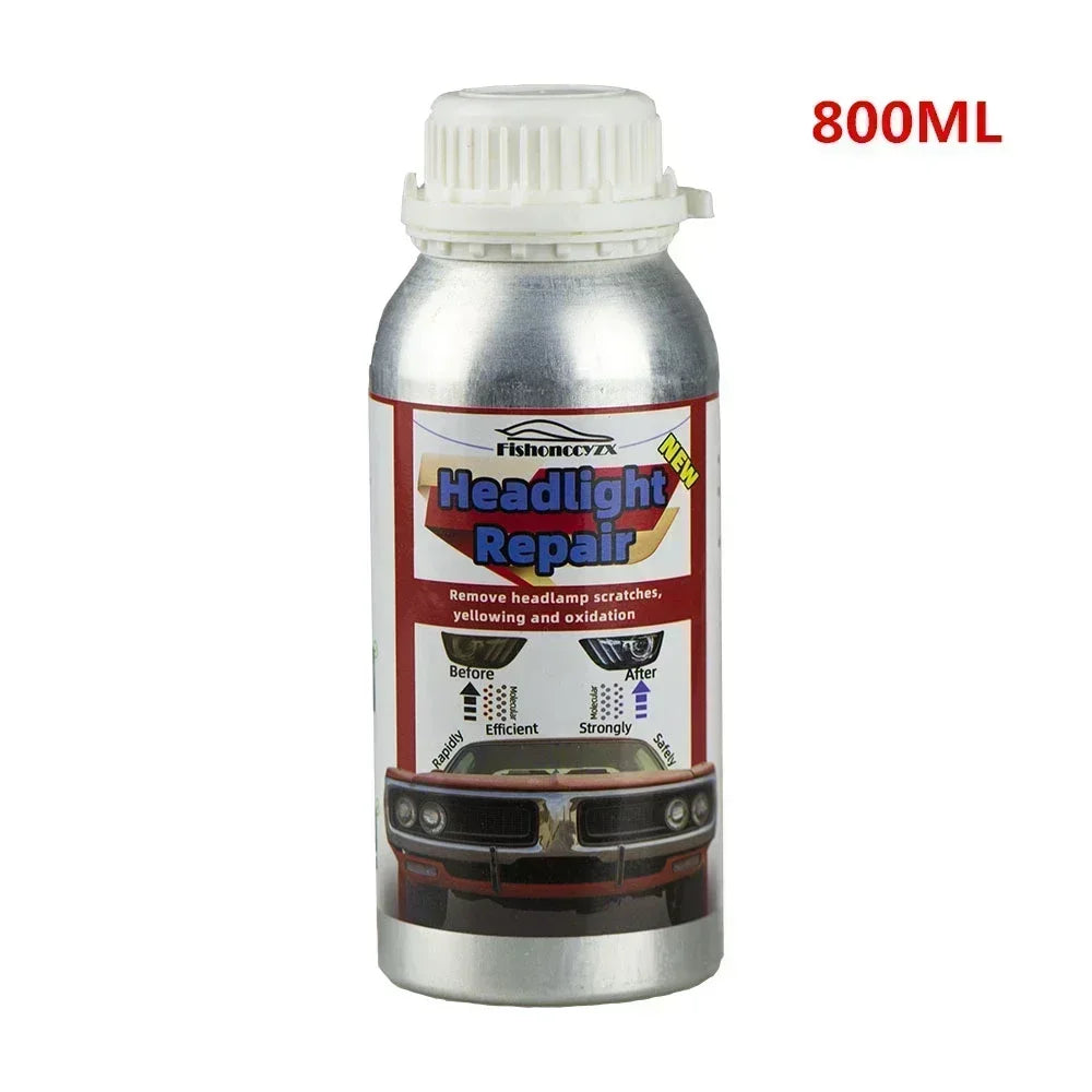 Car Headlight Polish Restoration Kit Headlight Polishing Cleaning Kit Anti-Scratch Hydrophobic Car Headlight Repair Polish Tool Peaceful Pleasures Health and Wellness 800ml no tool