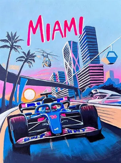 Vintage F1 Racing Car Canvas Wall Art | Motorsport Poster Print