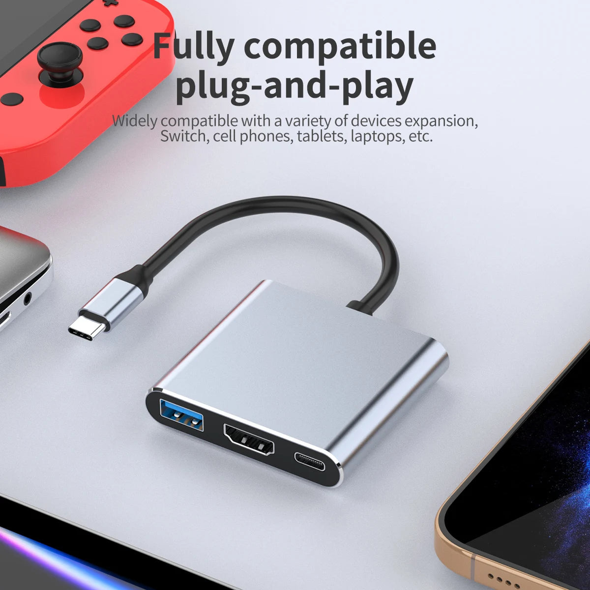 Gopala 3-in-1 USB-C Hub | 4K HDMI, 100W PD, USB 3.0
