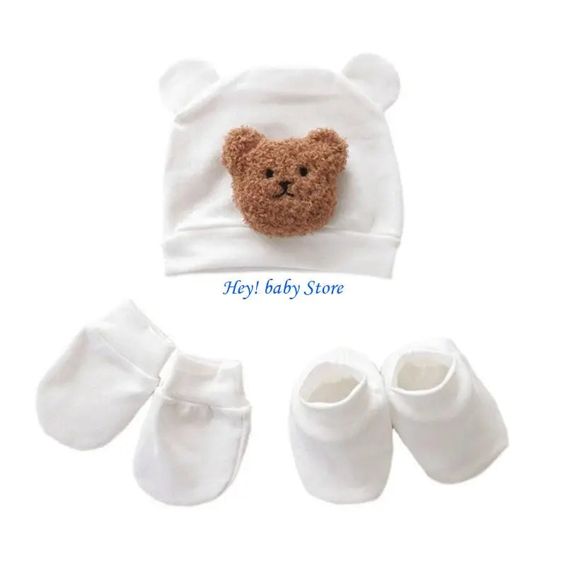 Newborn Hat, Anti-Scratch Mittens & Foot Covers Set 0–6M
