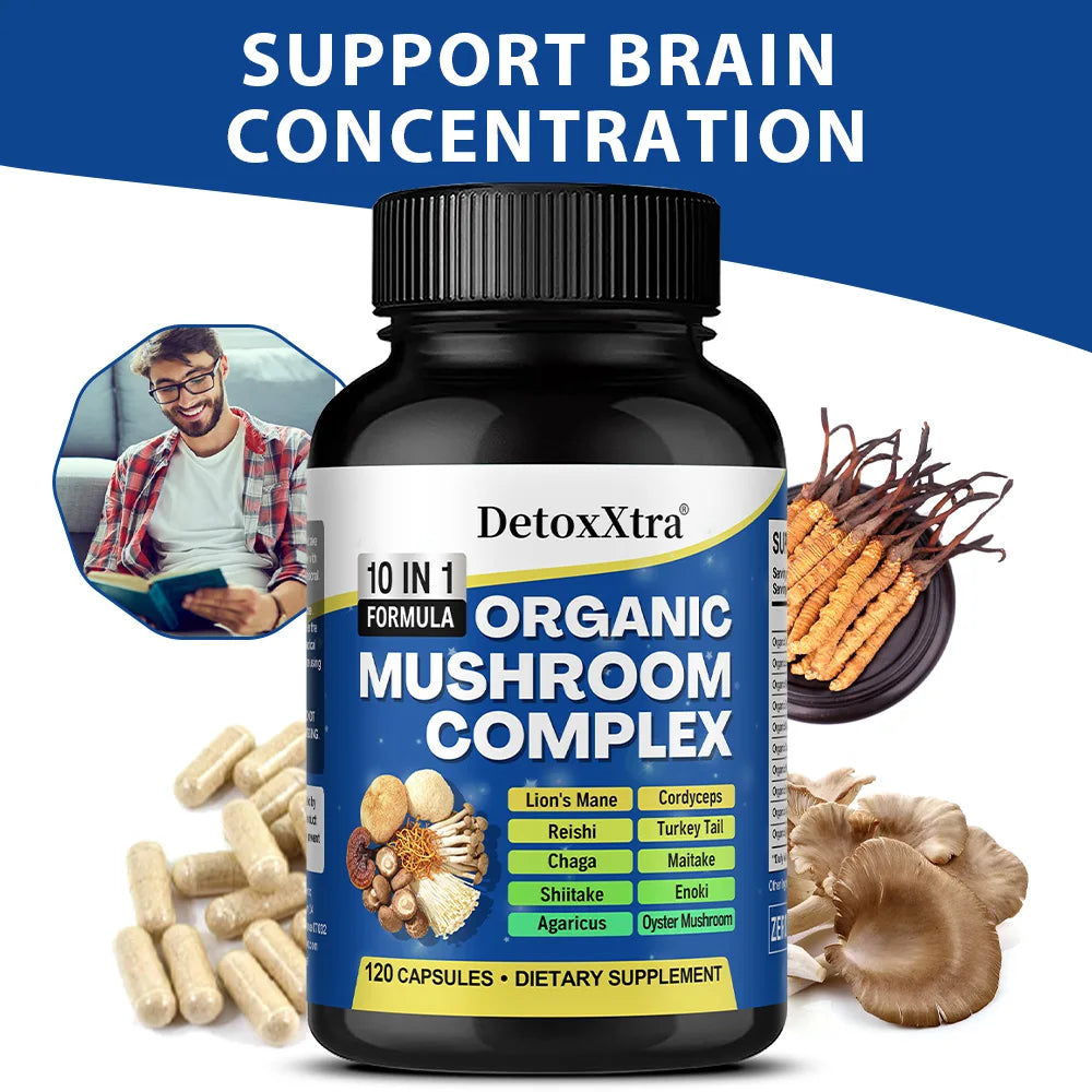 Organic Mushroom Complex Capsules for Brain and Immune Support Peaceful Pleasures Health and Wellness