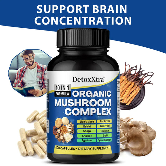 Organic Mushroom Complex Capsules for Brain and Immune Support Peaceful Pleasures Health and Wellness