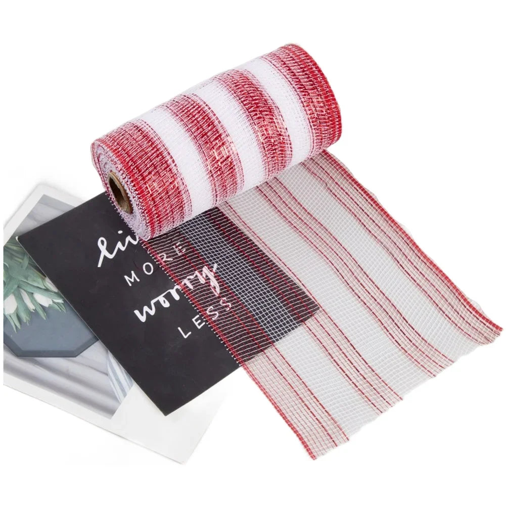 10 Yard PP Mesh Ribbon Roll Christmas Garland Material Holiday