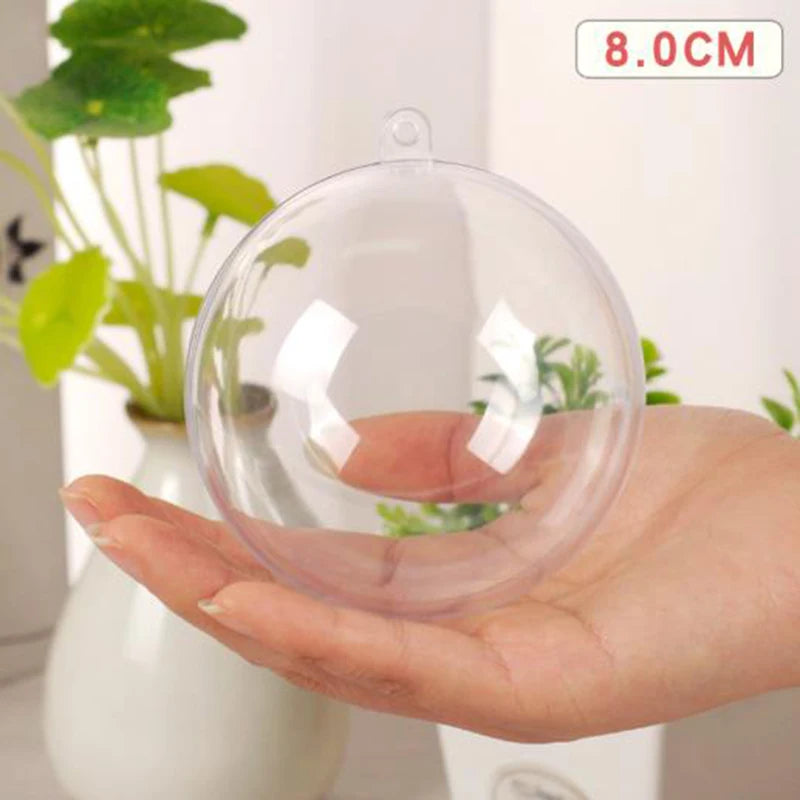 Fillable Clear Plastic Christmas Ornament Balls 4–10cm Baubles