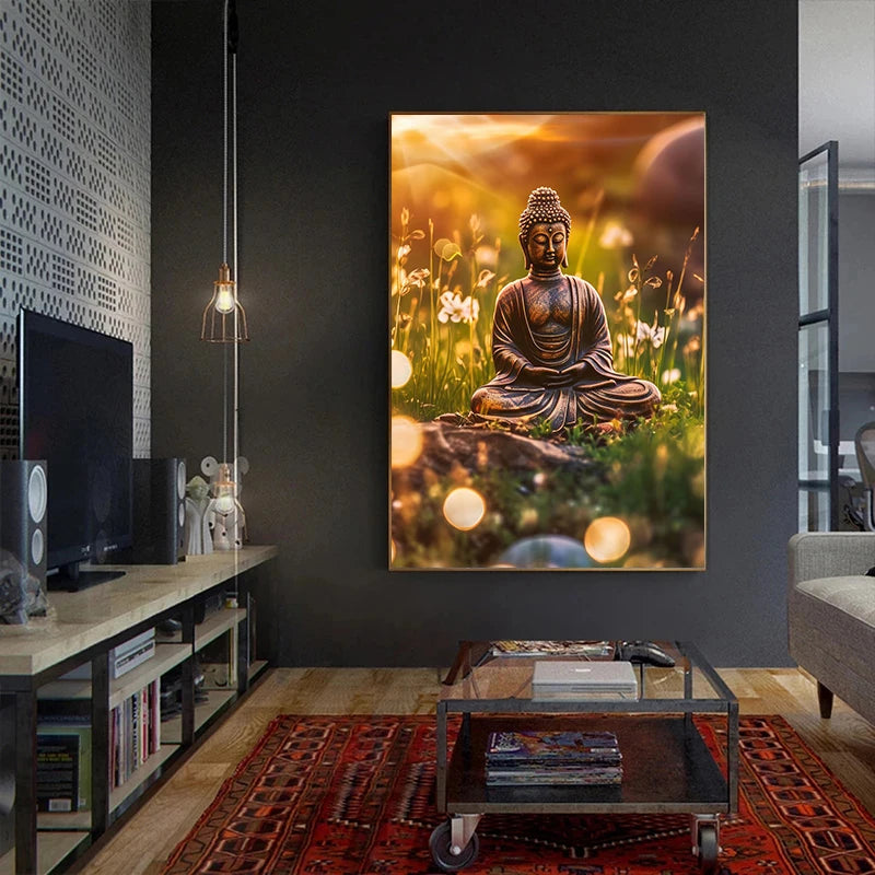 Buddha Zen Meditation Canvas Wall Art | Peaceful Nature Decor