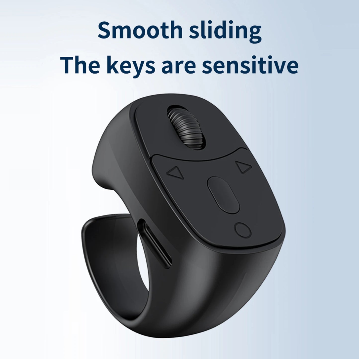 Bluetooth 5.3 Fingertip Ring Remote – Selfie, Scroll & Mouse