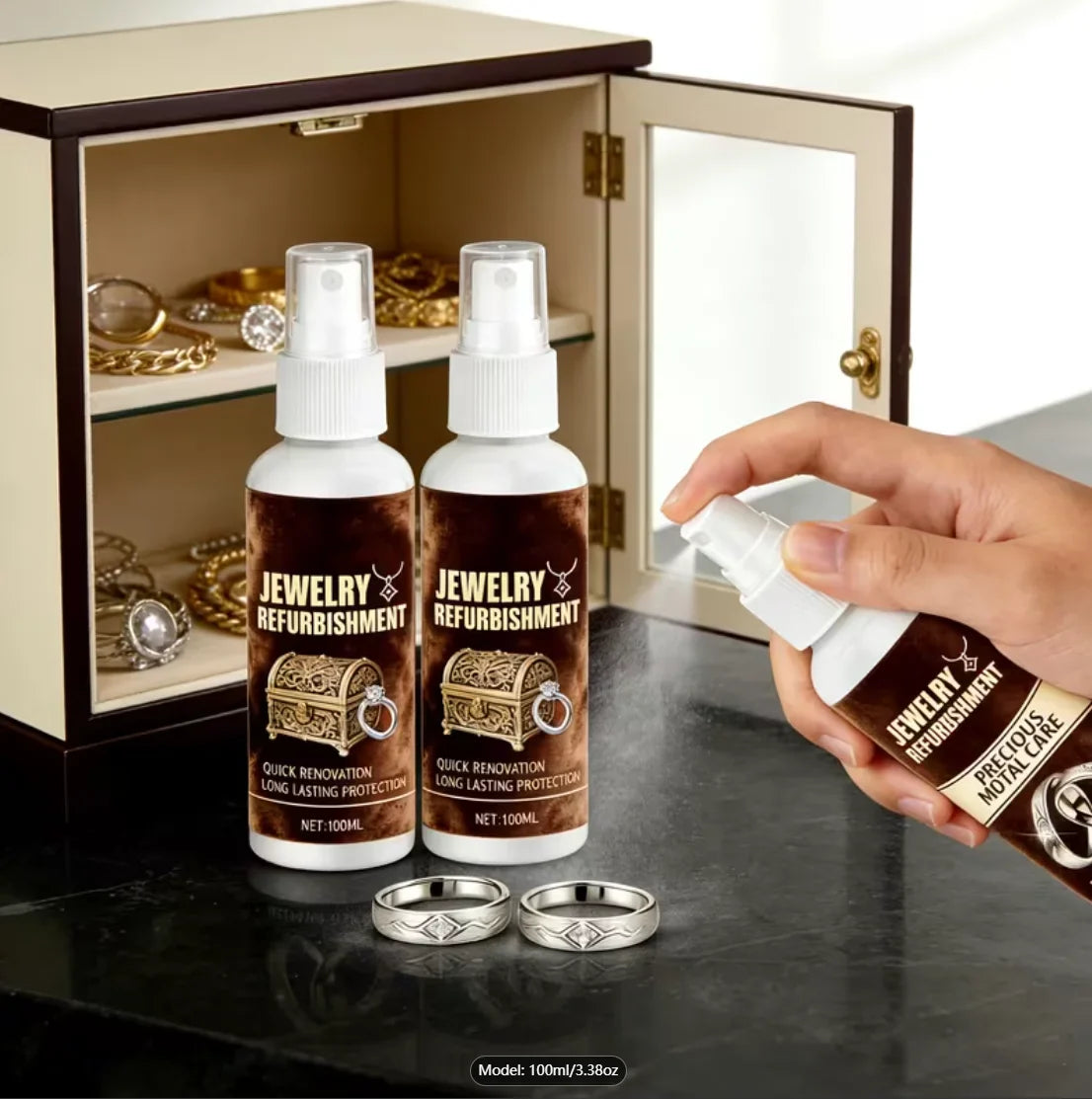 100ml Jewelry Cleaner Spray – Gold & Silver Polish & Protection