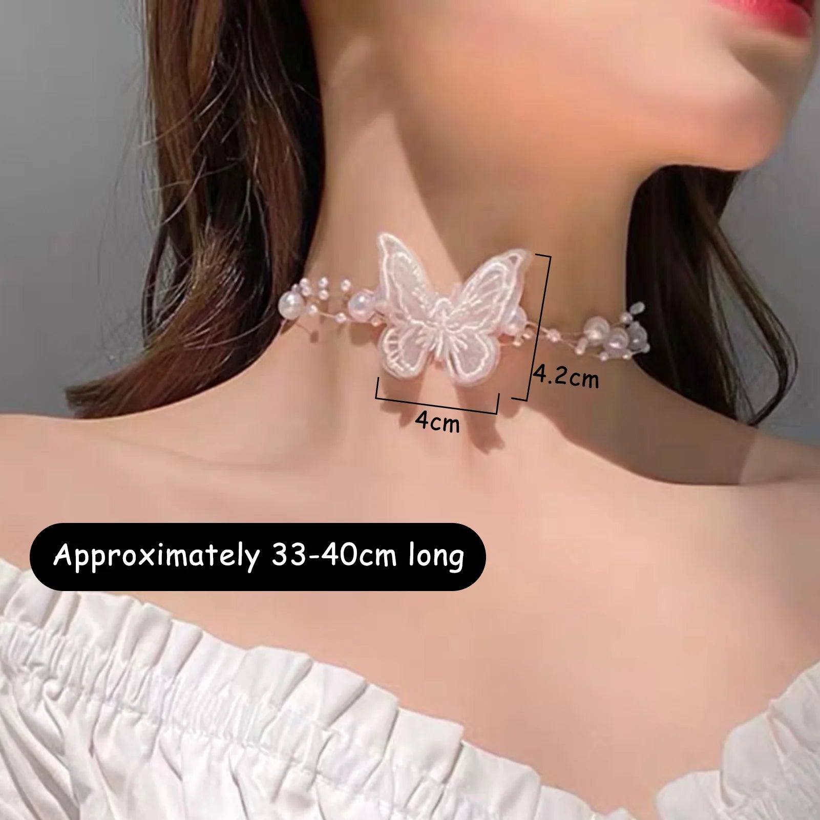 Butterfly Clavicle Chain Necklace for Women Durable Safe Butterfly Necklace for Birthdays Anniversaries Valentine's Day Peaceful Pleasures Health and Wellness
