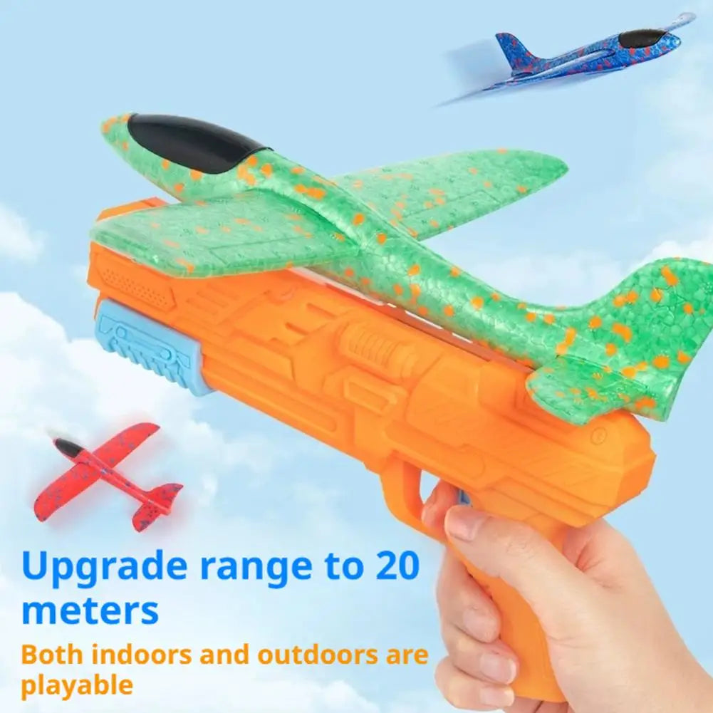 Kids Foam Glider Plane Launcher Toy | Outdoor Flying Fun Foam Glider Launcher Peaceful Pleasures Health and Wellness