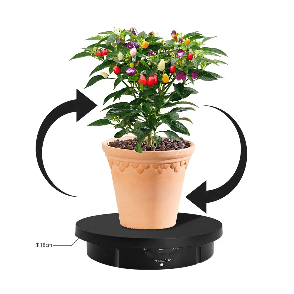 3 Speeds Electric Rotating Visualizer 360° Turntable Regulation USB Charge Display Stand For Video Shooting Prop Jewelry Shoes Peaceful Pleasures Health and Wellness