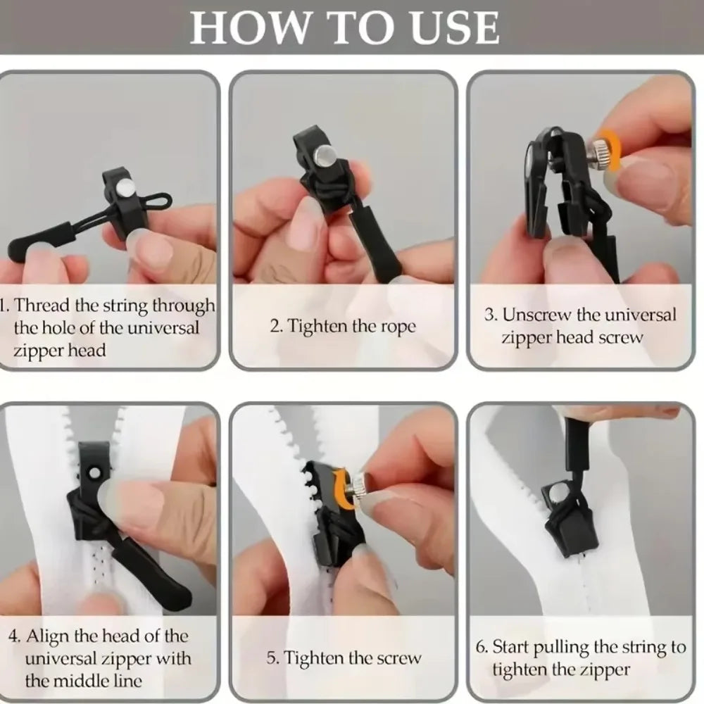 5/10pcs Durable 3 Different Size Zipper Repair Kit DIY Removable Zipper Head Sewing Tools Replacement Bad Buckle Instant Puller Peaceful Pleasures Health and Wellness