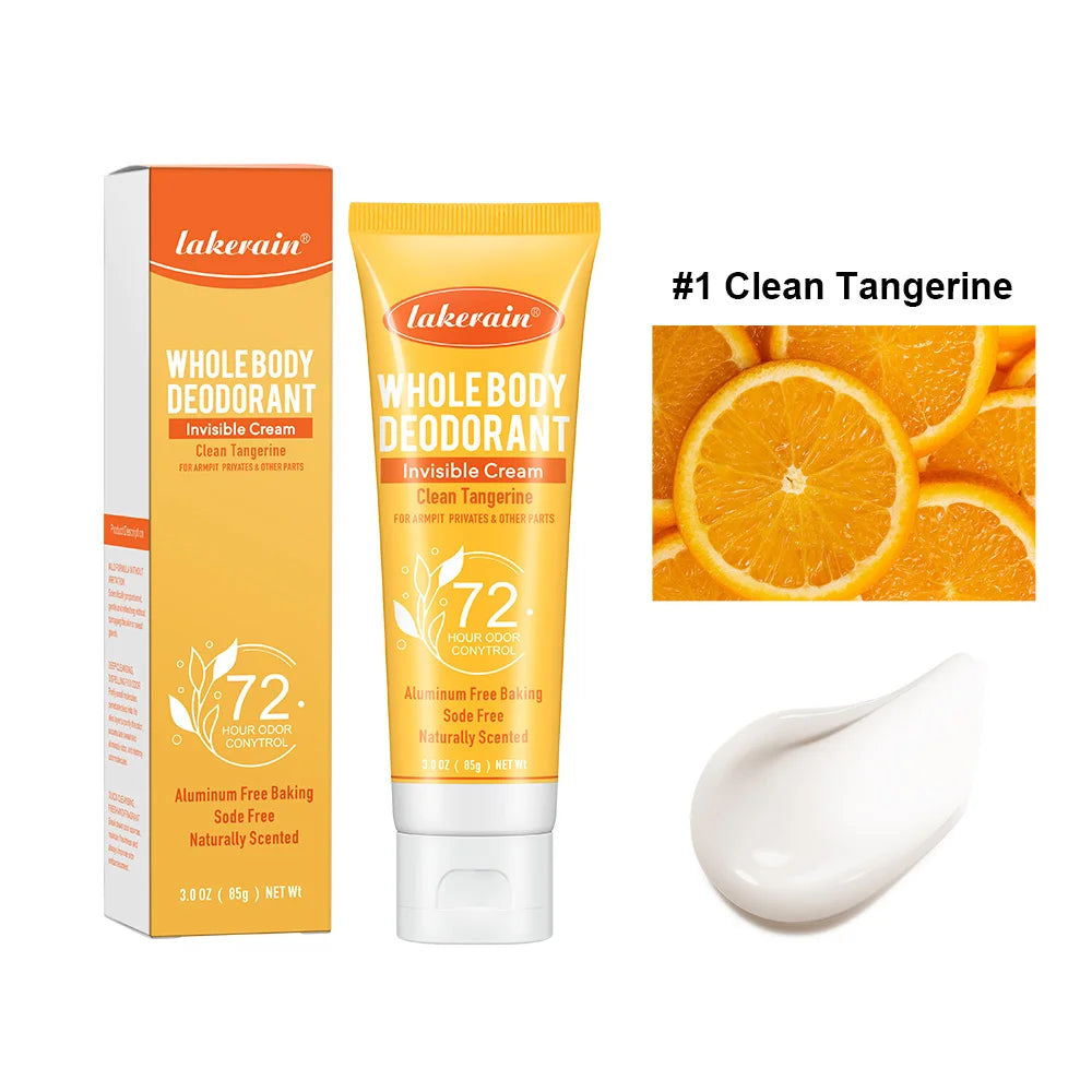 Whole Body Deodorant Deeply Improve Odor Refreshing Non-sticky Mild Formula Multiple Fragrances Creamy Texture Pre-Deodorant Peaceful Pleasures Health and Wellness orange Clean Tangerine