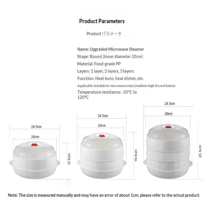Microwave Food Steamer Set | Heat-Resistant Stackable Trays