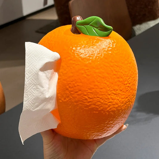 Cute Orange Tissue Box, Household Living Room Tissue Dispenser, Tabletop Decorative Ornament, Cartoon Napkin Tissue Storage Box Peaceful Pleasures Health and Wellness