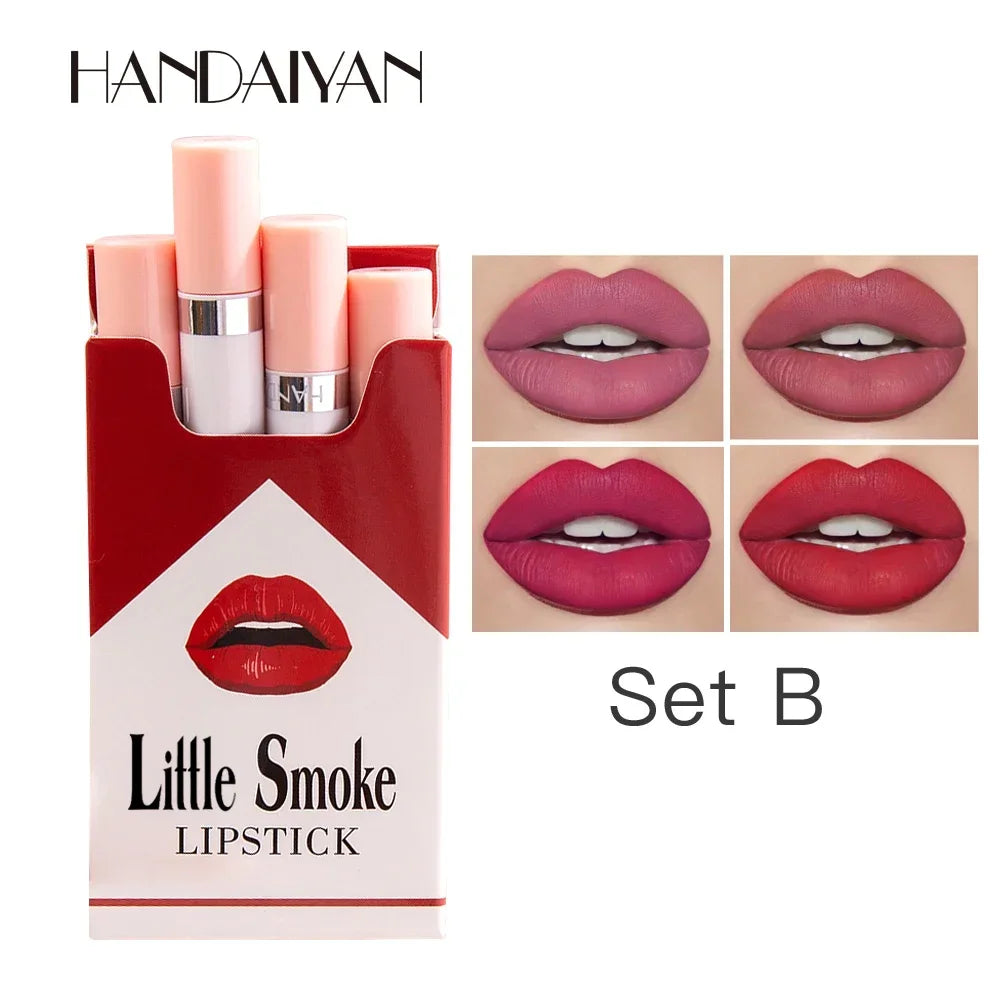 Matte Velvet Lipstick Set 4 Pcs – Long-Lasting Lip Color